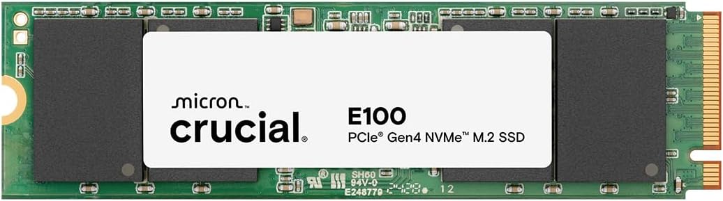 Crucial E100 2TB M.2 NVMe PCIe Gen4 Internal SSD, Up to 5,000MB/s, Laptop & Desktop Compatible - CT2000E100SSD8