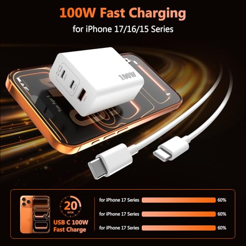 Super Fast Charger Type C 100W USB C Charger with C-C & A-C Cables - Image 4