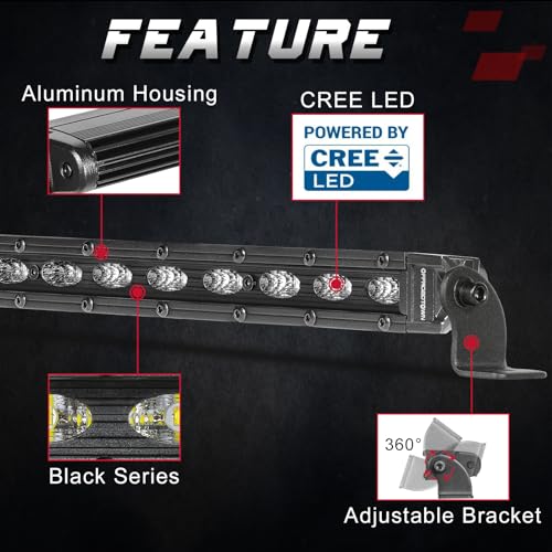OFFROADTOWN 20 Inch Single Row LED Light Bar 100W CREE LED Offroad Lights
