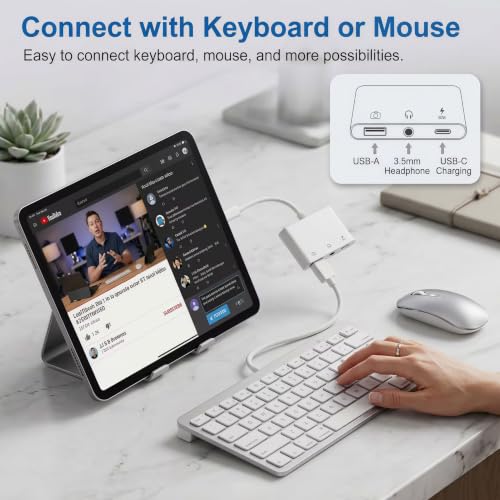 USB C to 3.5mm Audio Adapter with 60W PD Fast Charging Port, 3-in-1 Aux to Type C Multi-Function Adapter, USB C to USB Adapter Compatible with iPhone 17/16/15, iPad Pro, MacBook, Galaxy S26 & More