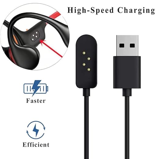 Magnetic Charging Cable for Open Ear Bone Conduction Headphones 4-Pin Charger