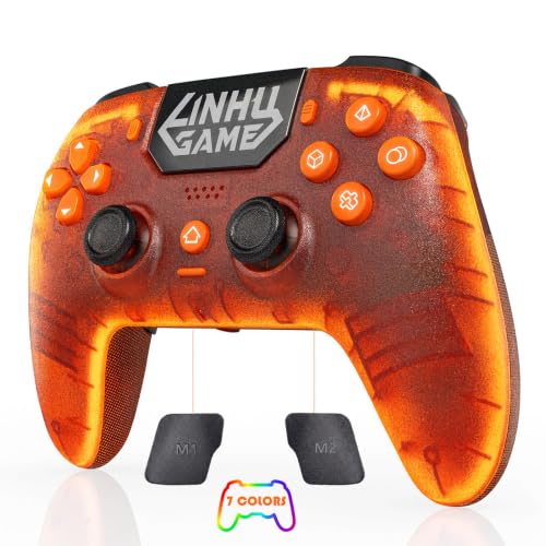 citnh Wireless Controller for PS5/Slim/Pro/PC-Transparent Orange