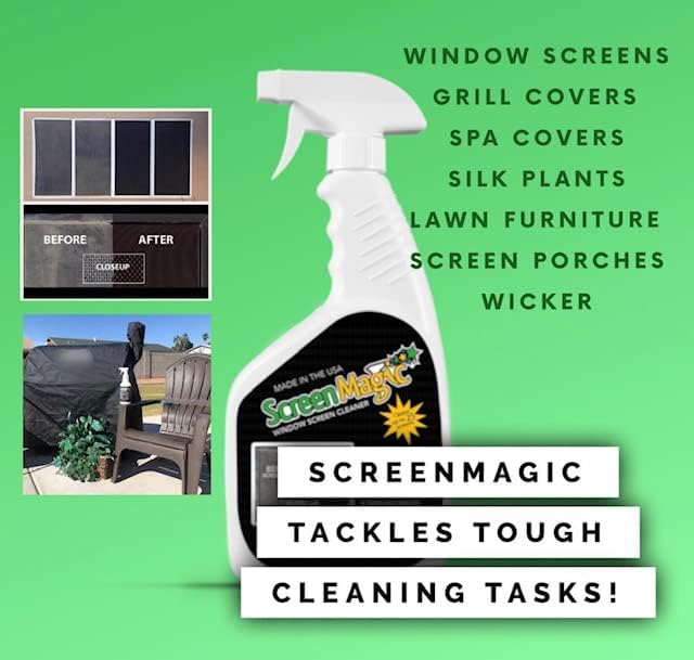 SCREEN MAGIC SM32T Screen Cleaner Spray - Trigger Sprayer, For Windows & Doors - 2 Pack, 32 Fl Oz Each