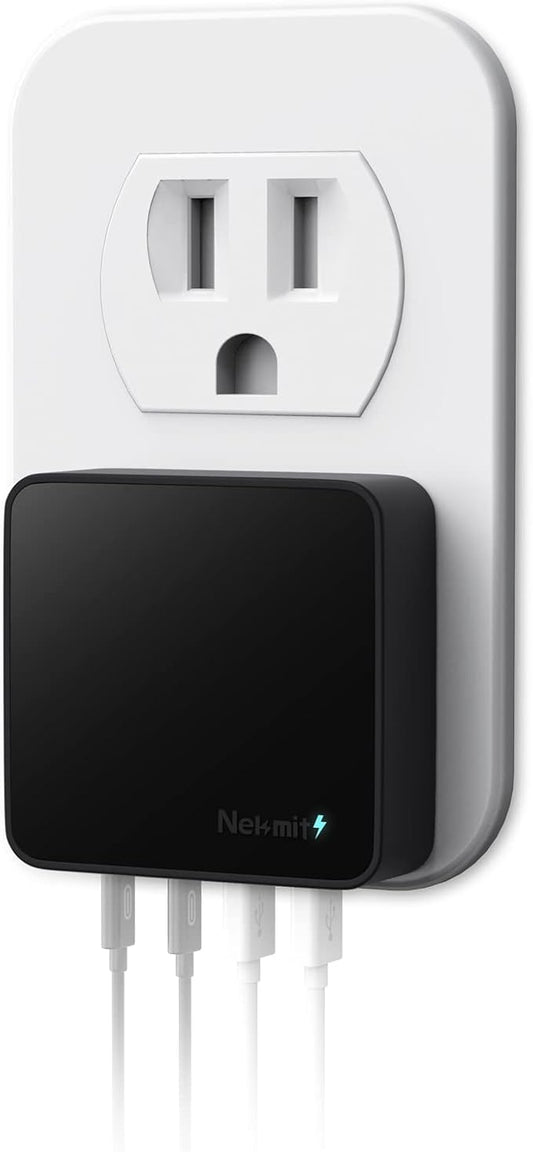 Nekmit USB C Charger, Fast Thin Flat 52W 4-Port Wall Charger with Two 20W Power Delivery and 2 USB Port for iPhone 14/14 Pro/14 Pro Max, Galaxy, Pixel, iPad Pro, AirPods Pro and More, Upgraded