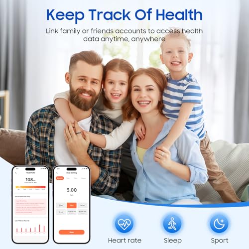 Smart Health Ring, Featuring Stress and Sleep Monitoring Functions, Compatible with iOS and Android,Waterproof Fitness Tracker for Women & Men, No Subscription Fee. (Silver, 9)