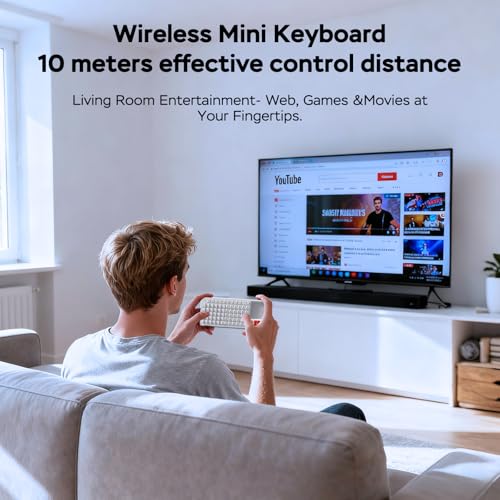 K809 Mini Wireless Keyboard with Touchpad, Easy Media Control - White