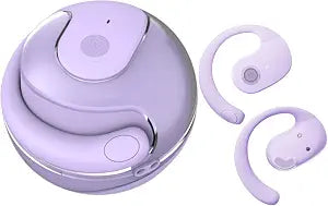 Open Ear Headphones Wireless Bluetooth 5.4, OWS Hanging Earphones Wireless Earbuds with Earhooks and Mic, IPX5 Waterproof, 48H Range, Out of Ear Earbuds for Sports Running Workout Driving(Purple)