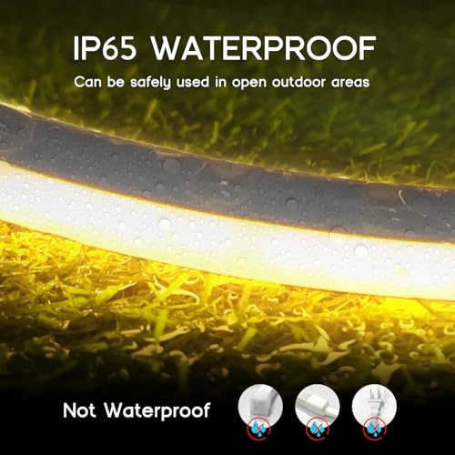 LED Strip Lights Warm White 3000K,32.8ft 110-120V Neon Rope Lights,Flexible Silicone Outdoor Waterproof Neon Strip Lights for Bedroom,Mirror,Kitchen Cabinet, Living Room,Halloween Decor