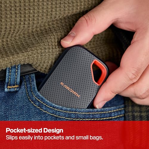 Sandisk 1TB Extreme Portable SSD, Up to 2000MB/s Transfer Speeds-New Model