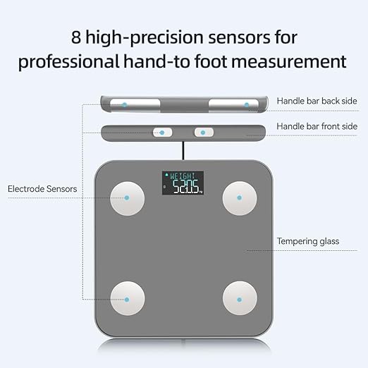 Smart Scale for Body Weight, Digital Bathroom Scale for Weight Fat BMI Muscle Mass Body Composition Analyzer, Larger Platform, Bluetooth Highly Accurate Weighing Machine 400lb (Grey 2211)