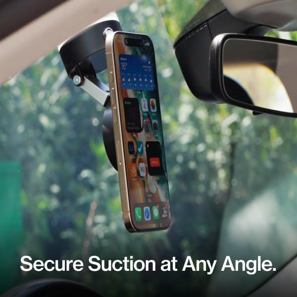 Statik HyperMount®(Gen 2) Vacuum Phone Mount - Magnetic Phone Holder, Vacuum Seal Car Phone Mount, Use on Any Surface, Compatible with Apple MagSafe and Magnetic Rings Included for Android Devices