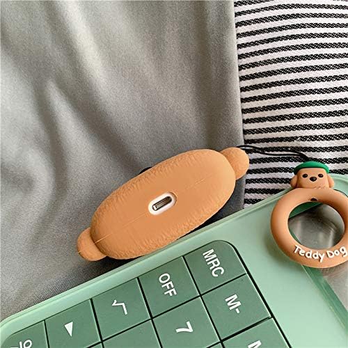 Earphone Case Compatible with AirPods Pro/Pro 2, Super Cute Creative Pet Hat Teddy Dog Earbud Case, Puppy Style Soft Silicone Earphone Protection Skin +Ring Hook -Pink