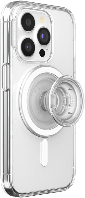 PopSockets iPhone 15 Pro Phone Case with MagSafe, Wireless Charging Compatible, Clear - Clear