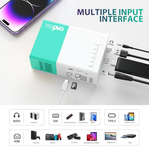 Mini Projector Portable for Gift, Led Outdoor Movie Projector
