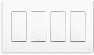 MOES Star Ring WiFi Smart Light Switch, Alexa Google No Hub, White 4 Gang - Image 1