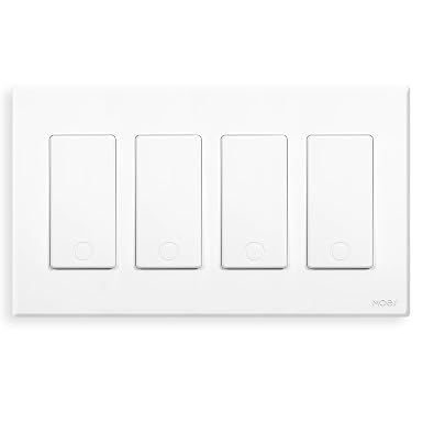 MOES Star Ring WiFi Smart Light Switch, Alexa Google No Hub, White 4 Gang