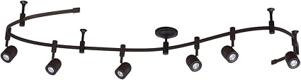 Catalina Lighting 21903-000 Transitional 6-Light Integrated LED Flex Track Ceiling Light, Bulbs Included 96", Oil Rubbed Bronze, Black