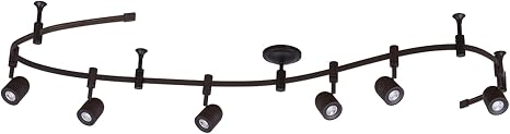 Catalina Lighting 21903-000 Transitional 6-Light Integrated LED Flex Track Ceiling Light, Bulbs Included 96", Oil Rubbed Bronze, Black