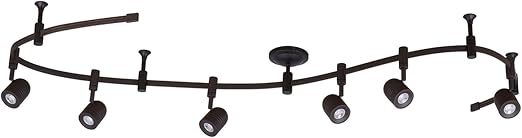 Catalina Lighting 21903-000 Transitional 6-Light Integrated LED Flex Track Ceiling Light, Bulbs Included 96", Oil Rubbed Bronze, Black