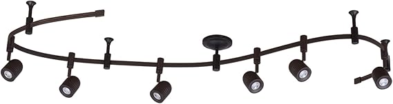 Catalina Lighting 21903-000 Transitional 6-Light Integrated LED Flex Track Ceiling Light, Bulbs Included 96", Oil Rubbed Bronze, Black