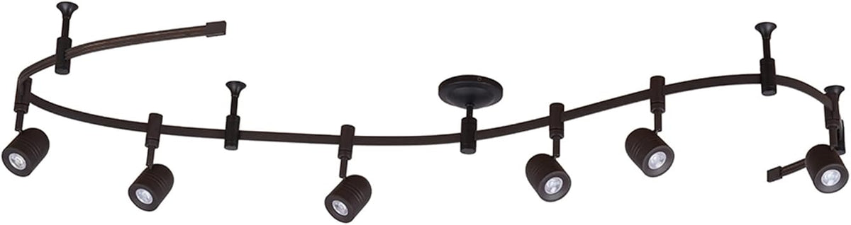 Catalina Lighting 21903-000 Transitional 6-Light Integrated LED Flex Track Ceiling Light, Bulbs Included 96", Oil Rubbed Bronze, Black