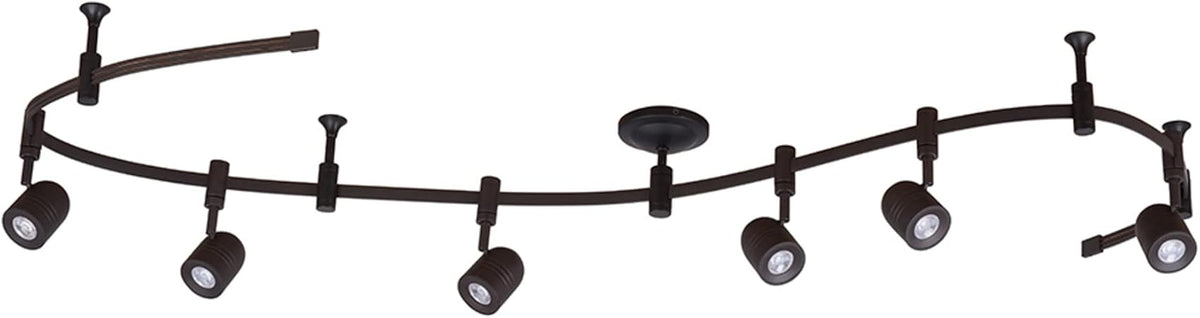 Catalina Lighting 21903-000 Transitional 6-Light Integrated LED Flex Track Ceiling Light, Bulbs Included 96", Oil Rubbed Bronze, Black