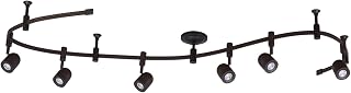 Catalina Lighting 21903-000 Transitional 6-Light Integrated LED Flex Track Ceiling Light, Bulbs Included 96", Oil Rubbed Bronze, Black - Image 1