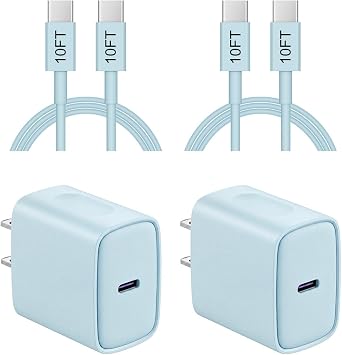 iPhone 17 16 15 Charger Fast Charging 10FT - 20W USB C Charger Block