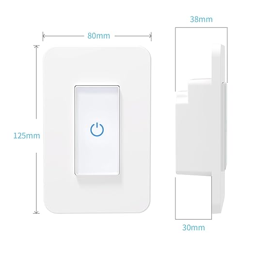 Milfra Touch Smart Switch - Single Pole, WiFi Light Switch, Alexa & Assistant Compatible, Neutral Wire Needed, No Hub Required