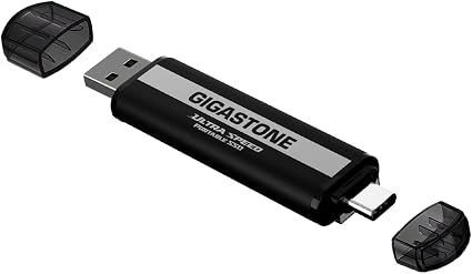 Gigastone USB-C External SSD 1TB Gaming iPhone15 USB3.2 Gen2 1,050MB/s USB-A&C Dual Portable Solid State Drive MacBook iPad Laptop Smartphone SSD Backup Hard Drive for PS5 Console