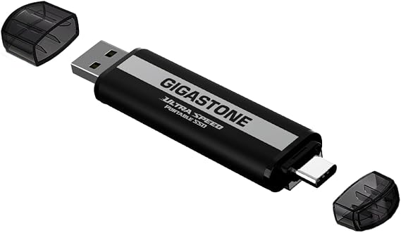 Gigastone USB-C External SSD 1TB Gaming iPhone15 USB3.2 Gen2 1,050MB/s USB-A&C Dual Portable Solid State Drive MacBook iPad Laptop Smartphone SSD Backup Hard Drive for PS5 Console