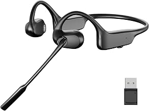 Open Ear Wireless Bluetooth Headset with USB Dongle for PC, AI Noise Cancelling Mic, Air Conduction Headphones with Microphone Boom, Bluetooth 5.3 Headset for Call Office Remote Work Sports Driving - Image 1