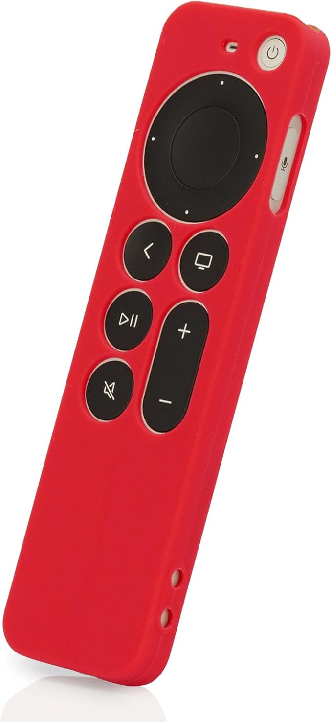 Red Remote Cover Case Replacement for New Apple 4k TV 2021 Series 6 Generation / 6th Gen Remote Contro, Silicone Skin with Lanyard - LEFXMOPHY