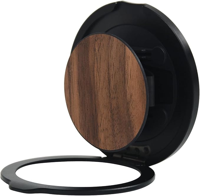 Cell Phone Ring Holder, Phone Grip, Magnetic Phone Ring Stand，Ultra Thin Phone Kickstand with Finger Loop Strap, Phone Ring Holder for Mag-Safe iPhone 16/15/14/13/12 Series (Walnut Wood)