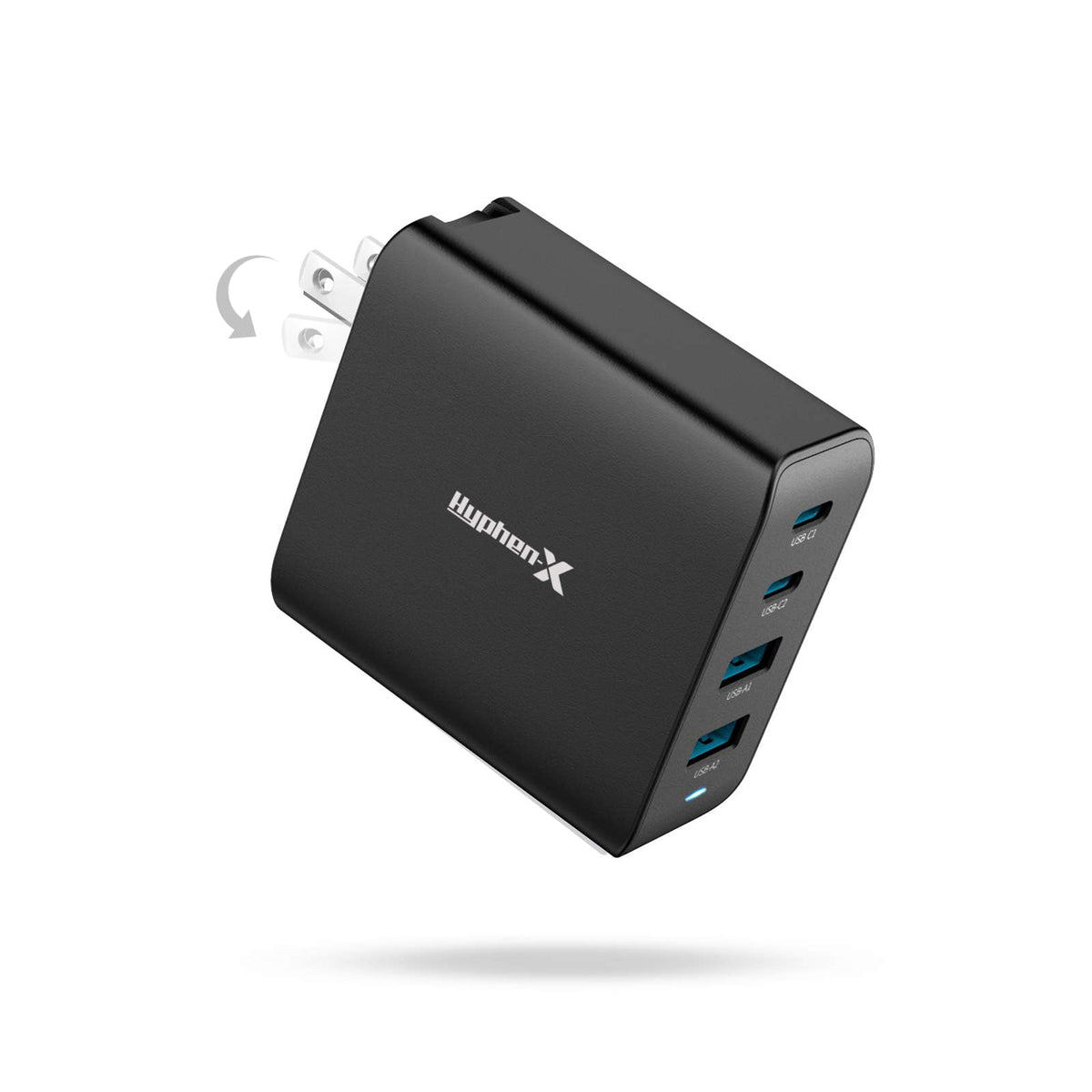 100W USB C Charger, 4 Port GaN Fast Charger Block Foldable Type C Charging Block Fast Charging Block Compatible with MacBook Pro/Air, iPhone 15/14/13/Mini/Pro/Pro Max/Samsung Galaxy(Black) - Image 1