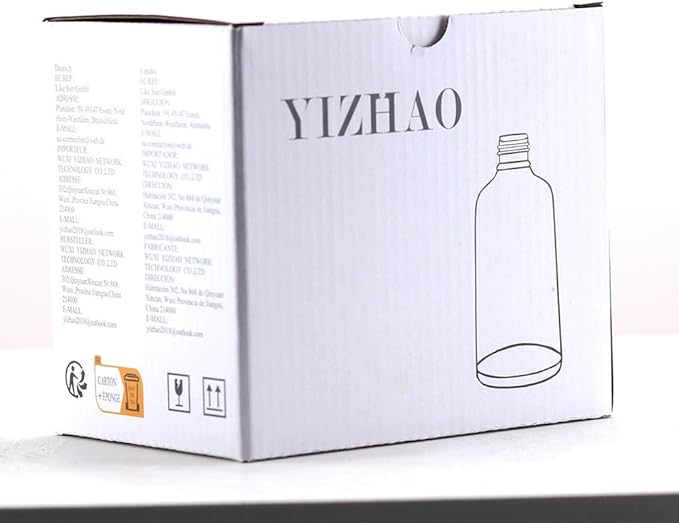 YIZHAO Clear Glass Spray Bottles 1oz, with Small Fine Mist Spray, Metal Cap, Refillable for Essential Oil,Travel,Cleaning,Perfume,Aromatherapy,Makeup – 6 Pcs