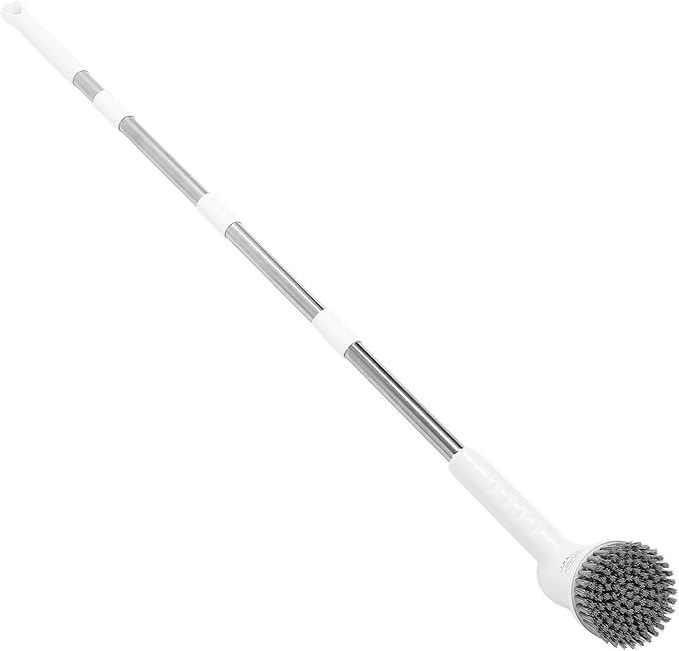 Electric Rotating Scrubber, Power Shower Scrubber Multifunctional Cordless Electric Cleaning Brush with Detachable Long Handle for Bathroom