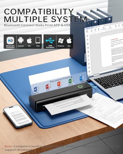 Portable Printers Wireless for Travel, N80 Bluetooth Thermal Printer