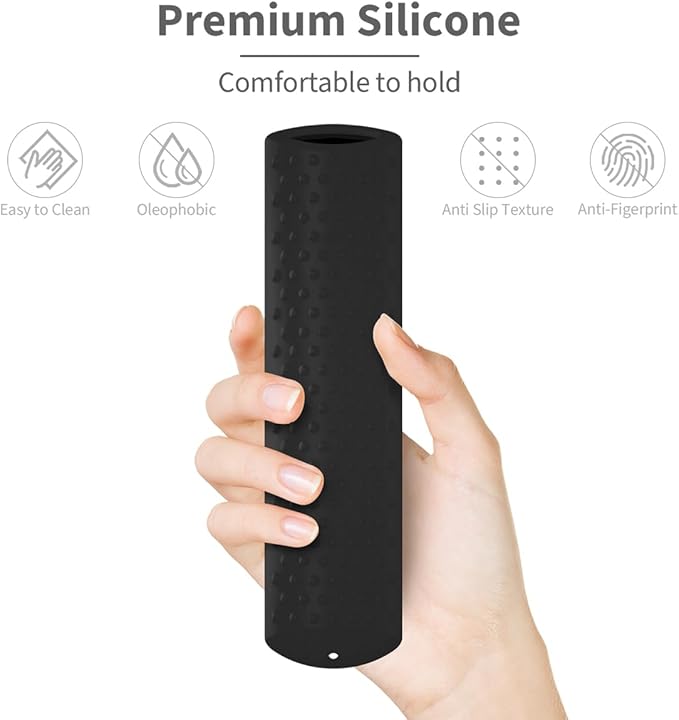 6.4 Inch Silicone Cover Compatible with Fire TV Stick 4K Max 2nd gen 2023 Remote Control,Silicone Case for Toshiba/Insignia Smart TV Remote,Anti-Slip Sleeve Cover with Lanyard(Black)