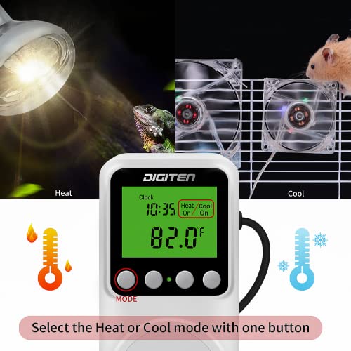 DIGITEN Digital Programmable Thermostat Outlet with Timer