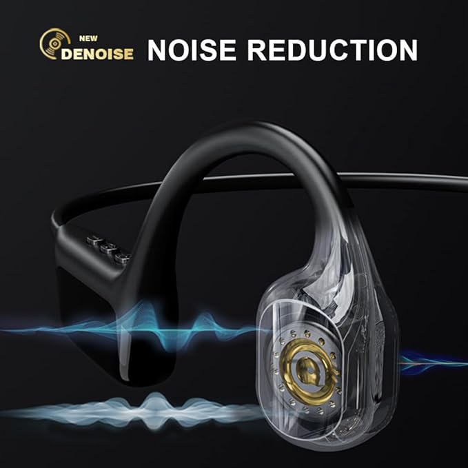 AYI Swim Headphones True Bone Conduction Open Ear Headset LED Screen Power Indicator Underwater MP3 Player Built-in 32G Memory IP68 Waterproof Bluetooth Earphone for Sport Running-S10 White