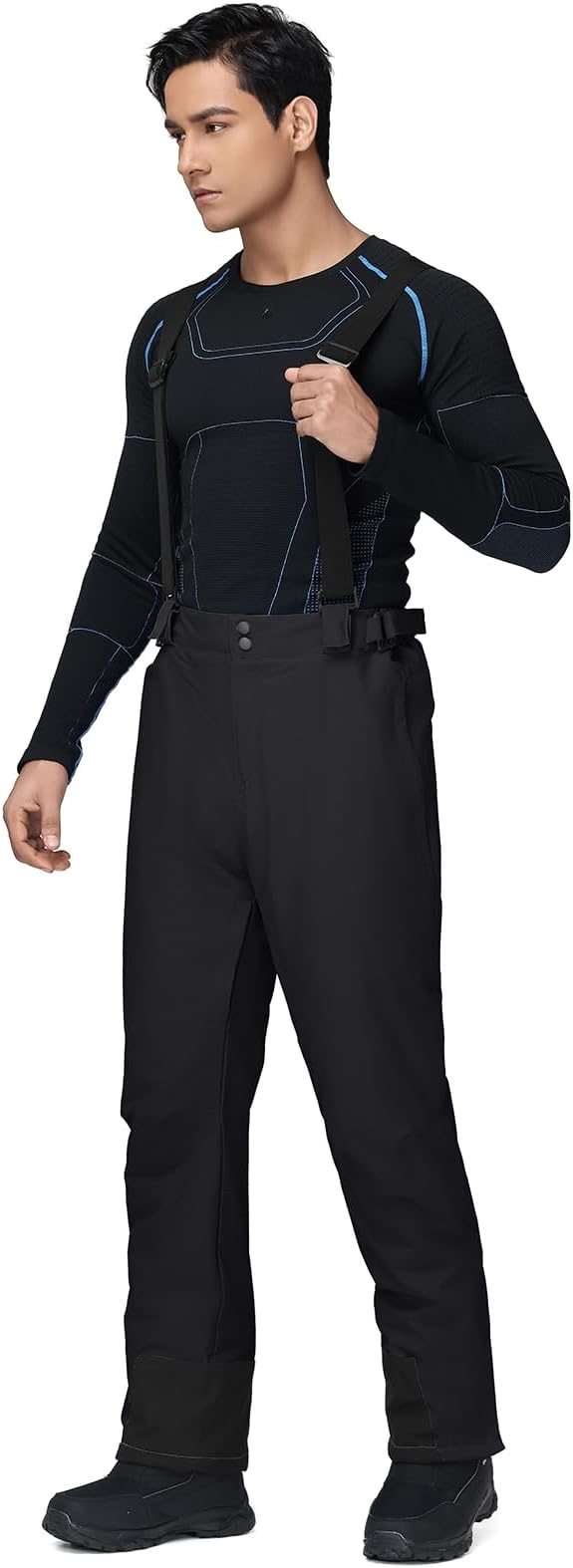 RIUIYELE Men's Ski Pants Insulated Snow Bibs Warm Winter Snowboard Bibs Overalls Waterproof Winterproof with Suspenders