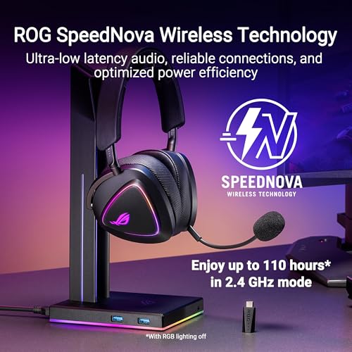 ASUS ROG Delta II Wireless Gaming Headset with Detachable Mic – Black