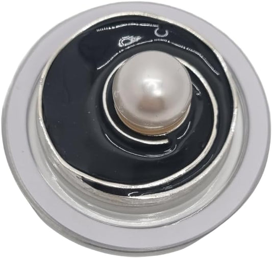 Magnetic Phone Grip Stand, Compatible with MagSafe, Adhesive Metal Ring Included for Non-MagSafe Cases, Expanding Holder and Kickstand, Pearl and Crystal Design (Modern Fluid Pearl)
