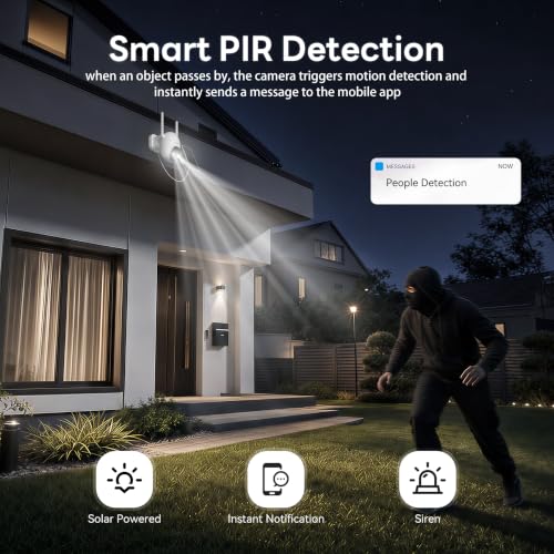 2K Solar Security Cameras Wireless Outdoor, WiFi Cameras for Home Security