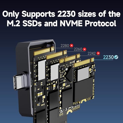 fanxiang SSD Enclosure, M.2 NVMe PCIe to USB C Adapter/Reader, USB 3.2 Gen 2 (10 Gbps), Solid State Drive External Enclosure for 2230 NVMe SSDs, Supports M and B&M Keys, MP88
