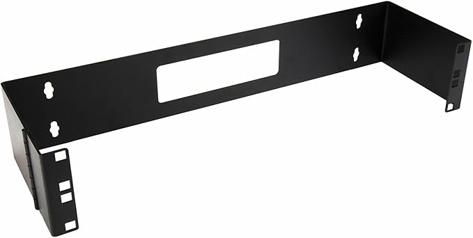 StarTech.com 2U Hinged Wall Mount Patch Panel Bracket - 6 inch Deep - 19" Patch Panel Swing Rack for Shallow Network Equipment- 22lbs (WALLMOUNTH2), Black