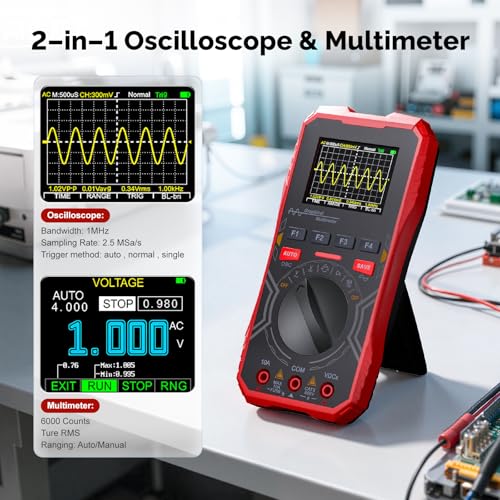 2-in-1 Handheld Oscilloscope Multimeter Auto-Ranging Digital Tester - Image 3