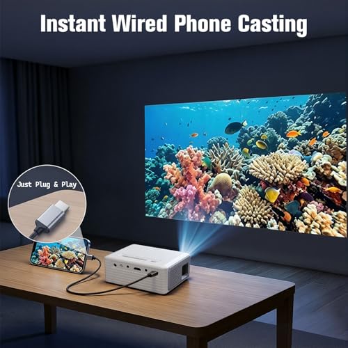 Mini Projector for iPhone 1080P Support Portable Movie Projector