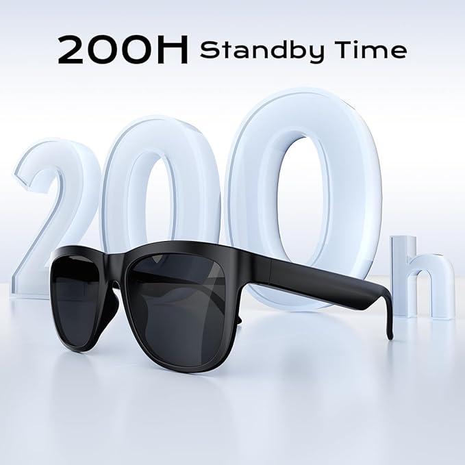 Bluetooth Glasses for Women & Men, Smart Audio Sunglasses for Men with Built-in Speakers, UV400 Protection, Wireless Music & Calls, Lightweight Frame, Touch Control Compatible with iOS/Android